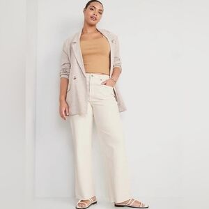 Old Navy Sky Hi Wide Leg Raw Hem Jeans Sz 24 Color Ecru Sold Out Online